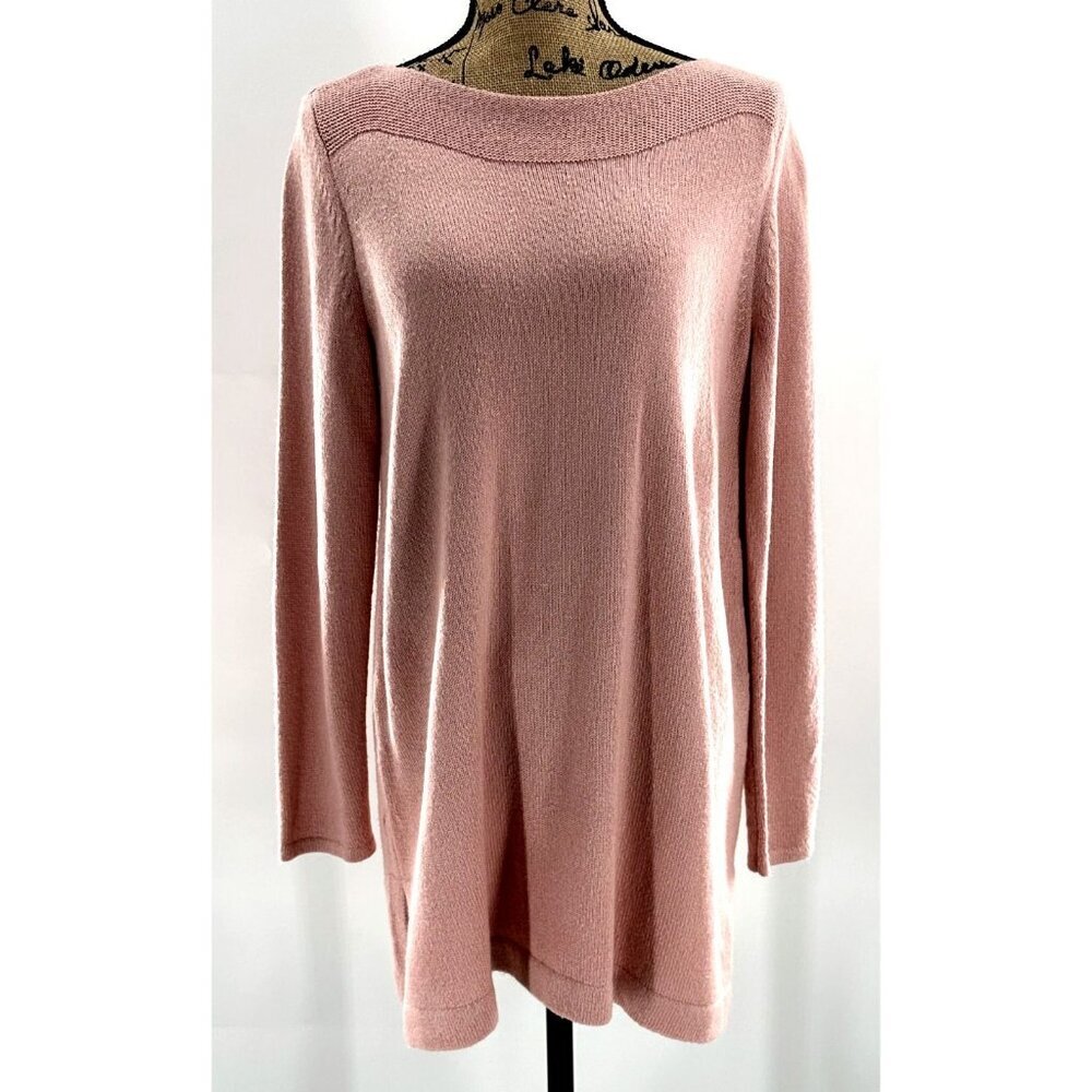 J. Jill Sweater Top Women M Orange Cotton Blend Lightweight Knit Casual Tunic